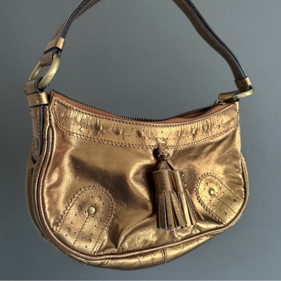 BURBERRY Metallic Gold Leather Handbag - Picture 2 of 4